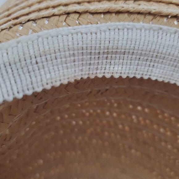 Floppy Brim Straw Paper Hat with Fabric Sash Tie Bow - Picture 7 of 7